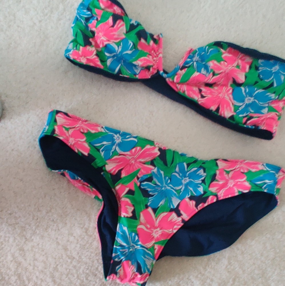 Vineyard Vines Pink and Blue Floral Bikini